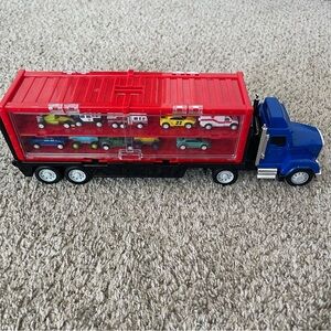 DRIVEN by Battat Pocket Car Carrier Truck with 10 Cars